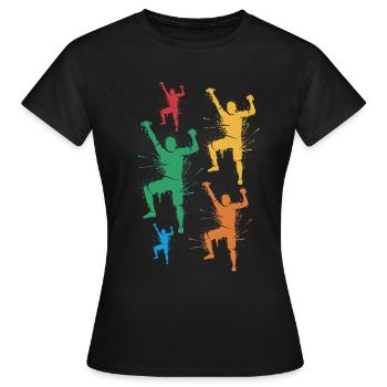 Bouldern Freiklettern Berge Kinder Klettern - Frauen T-Shirt - Schwarz - Vorne - AI Model Female 172 dark (172cm)
