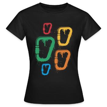 Bouldern Freiklettern Kinder Jungen Klettern - Frauen T-Shirt - Schwarz - Vorne - AI Model Female 172 dark (172cm)