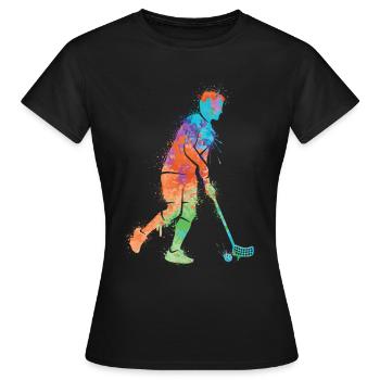 Floorball Salibandy Innebandy Boys Floorball - Women's T-Shirt - black - Front - AI Model Female 172 dark (172cm)
