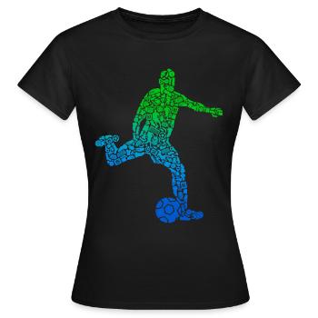 Joueur de football Joueur de football Jeune joueur de football - T-shirt Femme - noir - Devant - AI Model Female 172 dark (172cm)