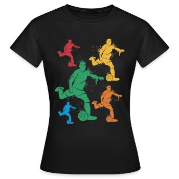 Joueur de football Joueur de football Joueur de football pour enfants - T-shirt Femme - noir - Devant - AI Model Female 172 dark (172cm)