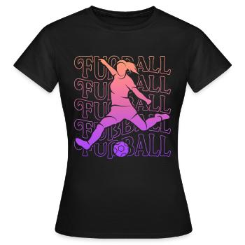 Football Rétro Joueur De Football Femmes Joueur De Football - T-shirt Femme - noir - Devant - AI Model Female 172 dark (172cm)