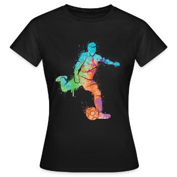 Joueur De Football Joueur De Football Enfants - T-shirt Femme - noir - Devant - AI Model Female 172 dark (172cm)