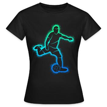 Joueur De Football Joueur De Football Garçons - T-shirt Femme - noir - Devant - AI Model Female 172 dark (172cm)