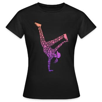 Breakdancing Breakdancer Frauen Mädchen Breakdance - Frauen T-Shirt - Schwarz - Vorne - AI Model Female 172 dark (172cm)
