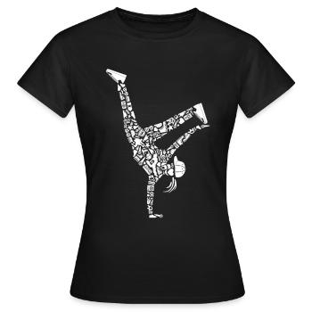 Breakdancing Breakdancer Mädchen Frauen Breakdance - Frauen T-Shirt - Schwarz - Vorne - AI Model Female 172 dark (172cm)