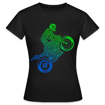 Racing Machine Motorcycle Rider Boys Racing Motorcycle - Women's T-Shirt - black - Front - AI Model Female 172 dark (172cm)