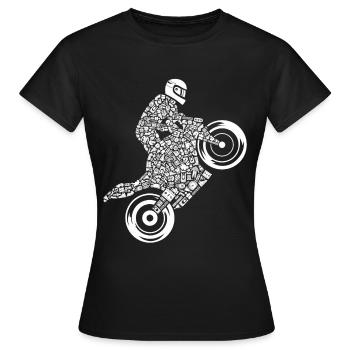 Racing Machine Motorcycle Rider Men's Racing Motorcycle - Women's T-Shirt - black - Front - AI Model Female 172 dark (172cm)