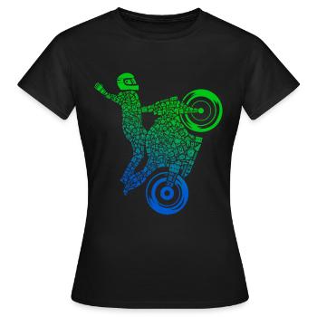 Supersportler Motorrad Fahrer Jungen Rennmaschine - Frauen T-Shirt - Schwarz - Vorne - AI Model Female 172 dark (172cm)