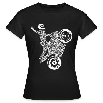 Supersportler Motorrad Fahrer Herren Rennmaschine - Frauen T-Shirt - Schwarz - Vorne - AI Model Female 172 dark (172cm)