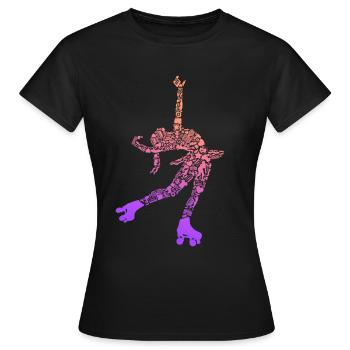 Patins à roulettes Enfants Patins à roulettes Patins à roulettes Filles - T-shirt Femme - noir - Devant - AI Model Female 172 dark (172cm)
