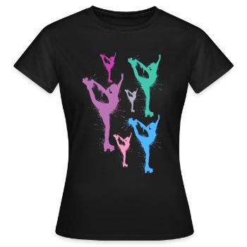 patins à roulettes enfants patinage à roulettes patins à roulettes filles - T-shirt Femme - noir - Devant - AI Model Female 172 dark (172cm)