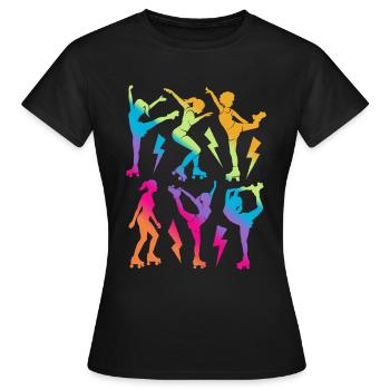 Rollschuhe Rollschuh Damen Kinder Mädchen Skates - Frauen T-Shirt - Schwarz - Vorne - AI Model Female 172 dark (172cm)