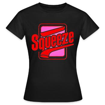 Squeeze Pop Culture Tee rose et rouge Design rétro - T-shirt Femme - noir - Devant - AI Model Female 172 dark (172cm)