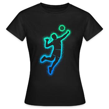 Volleyball Spieler Jungen Männer Volleyballer - Frauen T-Shirt - Schwarz - Vorne - AI Model Female 172 dark (172cm)