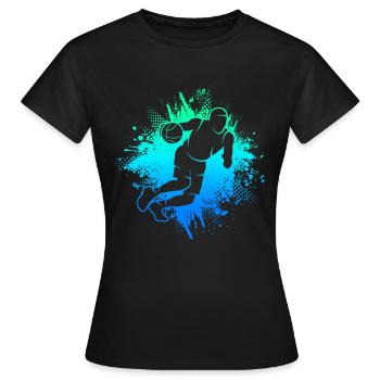 Basketball Jump Shot Men's Kids Basketball Players - Women's T-Shirt - black - Front - AI Model Female 172 dark (172cm)