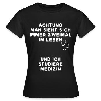 MÉDECINE DOCTEUR ÉTUDIANT SEMESTRE UNIVERSITÉ - T-shirt Femme - noir - Devant - AI Model Female 172 dark (172cm)