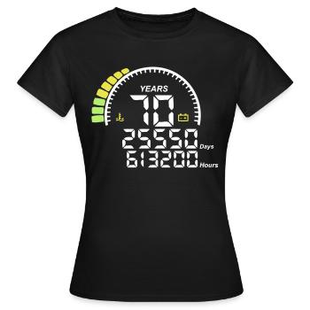 counter anniversary years 70 years - Women's T-Shirt - black - Front - AI Model Female 172 dark (172cm)