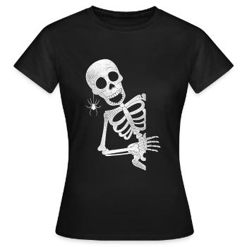 Skeleton with Spider Halloween Costume - Women's T-Shirt - black - Front - AI Model Female 172 dark (172cm)