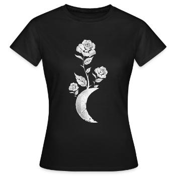 Lune Rose Occulte - T-shirt Femme - noir - Devant - AI Model Female 172 dark (172cm)