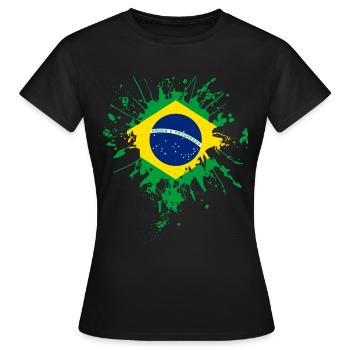 Drapeau brésilien - T-shirt Femme - noir - Devant - AI Model Female 172 dark (172cm)