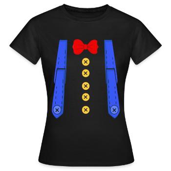 Clown braces Mardi Gras costume - Women's T-Shirt - black - Front - AI Model Female 172 dark (172cm)