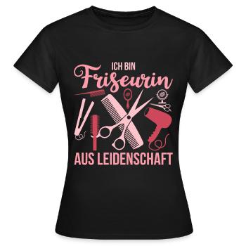 Friseurin Spruch Schere Kamm - Frauen T-Shirt - Schwarz - Vorne - AI Model Female 172 dark (172cm)