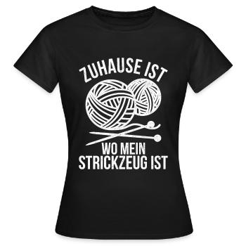 Stricken Spruch Hobby - Frauen T-Shirt - Schwarz - Vorne - AI Model Female 172 dark (172cm)
