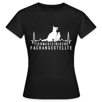 Tierärztin Hund Katze Herzschlag - Frauen T-Shirt - Schwarz - Vorne - AI Model Female 172 dark (172cm)