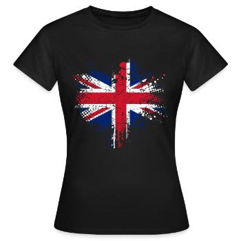 Union Jack - Britische Flagge - Frauen T-Shirt - Schwarz - Vorne - AI Model Female 172 dark (172cm)