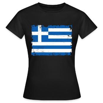 Grèce Pavillon - T-shirt Femme - noir - Devant - AI Model Female 172 dark (172cm)