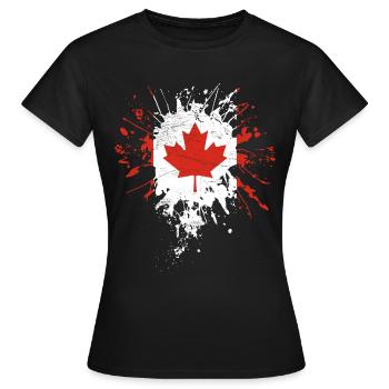 Drapeau du Canada - T-shirt Femme - noir - Devant - AI Model Female 172 dark (172cm)
