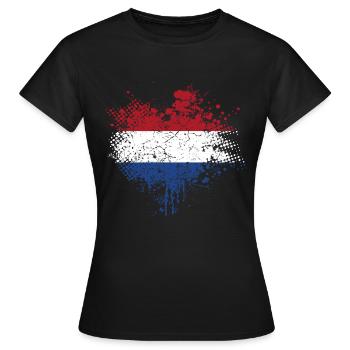 Pays-Bas Pavillon - T-shirt Femme - noir - Devant - AI Model Female 172 dark (172cm)