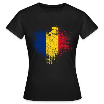 Roumanie Pavillon - T-shirt Femme - noir - Devant - AI Model Female 172 dark (172cm)