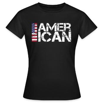 Américain - T-shirt Femme - noir - Devant - AI Model Female 172 dark (172cm)