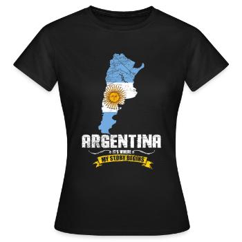 Argentina - Women's T-Shirt - black - Front - AI Model Female 172 dark (172cm)
