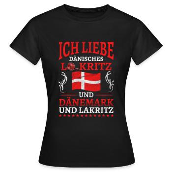Dänemark Lakritze Skandinavien Spruch - Frauen T-Shirt - Schwarz - Vorne - AI Model Female 172 dark (172cm)