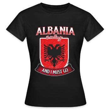 Albanien - Frauen T-Shirt - Schwarz - Vorne - AI Model Female 172 dark (172cm)