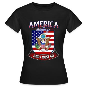 Fan d’Amérique - T-shirt Femme - noir - Devant - AI Model Female 172 dark (172cm)