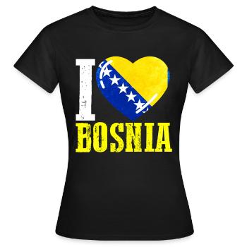 J’aime la Bosnie - T-shirt Femme - noir - Devant - AI Model Female 172 dark (172cm)