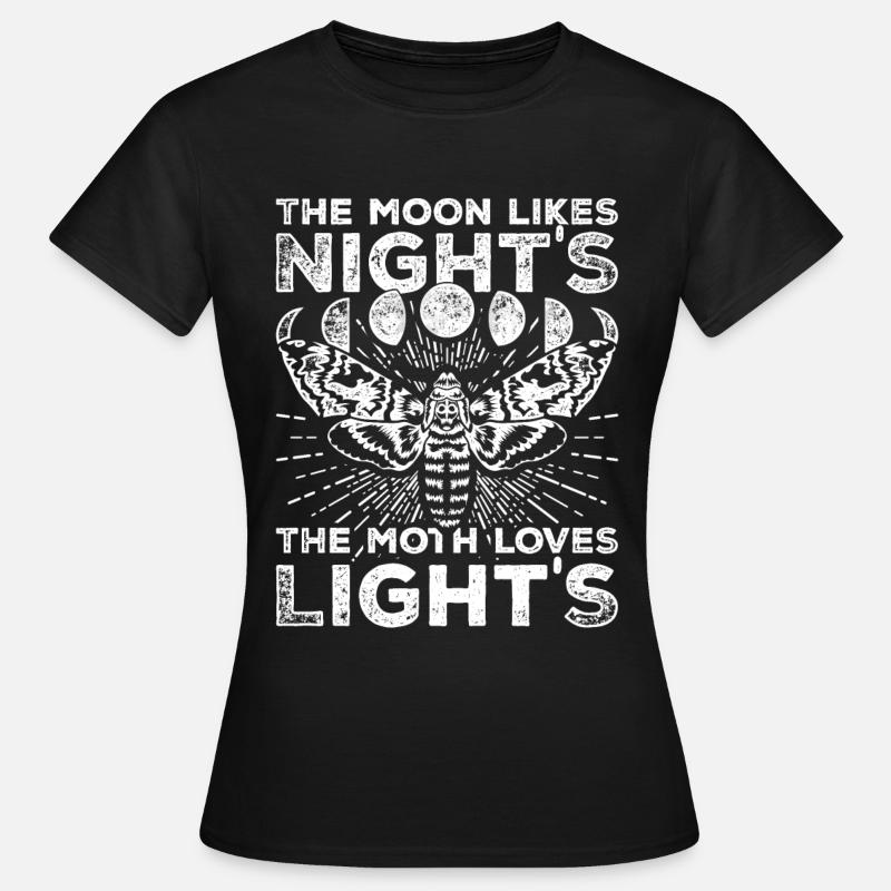 Moon Phases Moth Witchcraft Gothic Occult - Women's T-Shirt - black