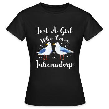 Julianadorp Niederlande Möwen Urlaub - Frauen T-Shirt - Schwarz - Vorne - AI Model Female 172 dark (172cm)