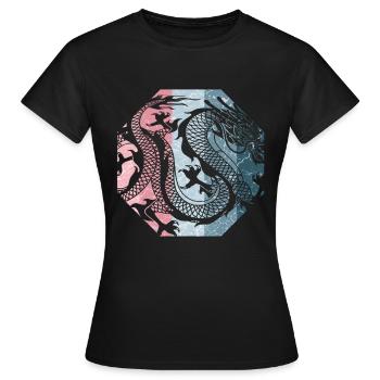 Dragon chinois - T-shirt Femme - noir - Devant - AI Model Female 172 dark (172cm)