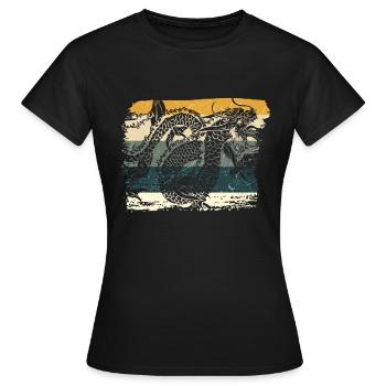 Dragon chinois - T-shirt Femme - noir - Devant - AI Model Female 172 dark (172cm)