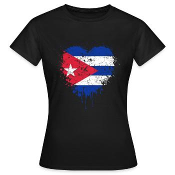 Kuba Flagge - Frauen T-Shirt - Schwarz - Vorne - AI Model Female 172 dark (172cm)