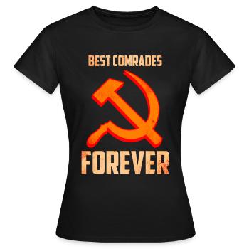 Meilleur Kamaraden pour toujours - Marteau et faucille - T-shirt Femme - noir - Devant - AI Model Female 172 dark (172cm)