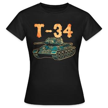 Char T-34 Union soviétique - T-shirt Femme - noir - Devant - AI Model Female 172 dark (172cm)