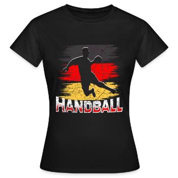 Handball Deutschland - Frauen T-Shirt - Schwarz - Vorne - AI Model Female 172 dark (172cm)
