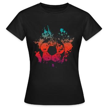 Fussball Ball - Frauen T-Shirt - Schwarz - Vorne - AI Model Female 172 dark (172cm)