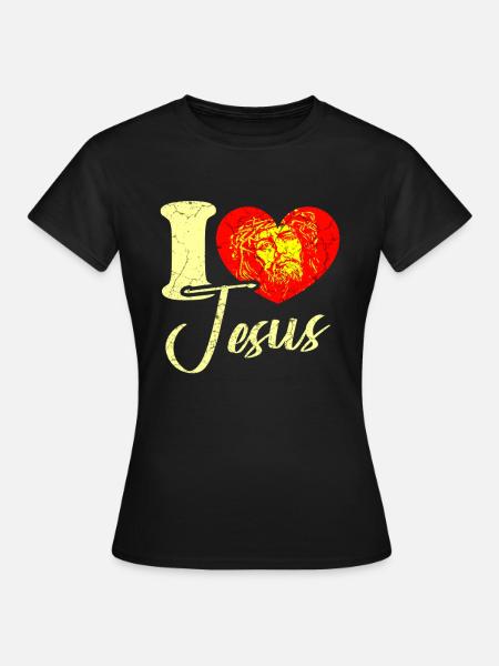 Ich liebe Jesus - Frauen T-Shirt - Schwarz